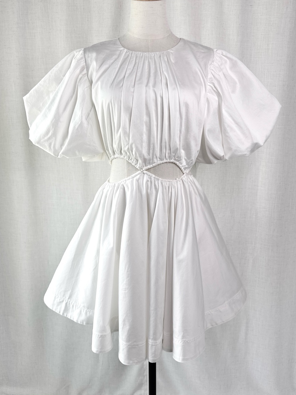 Aje Henriette Cutout Cotton Mini Dress Sculptura Ivory US 4 AU 8